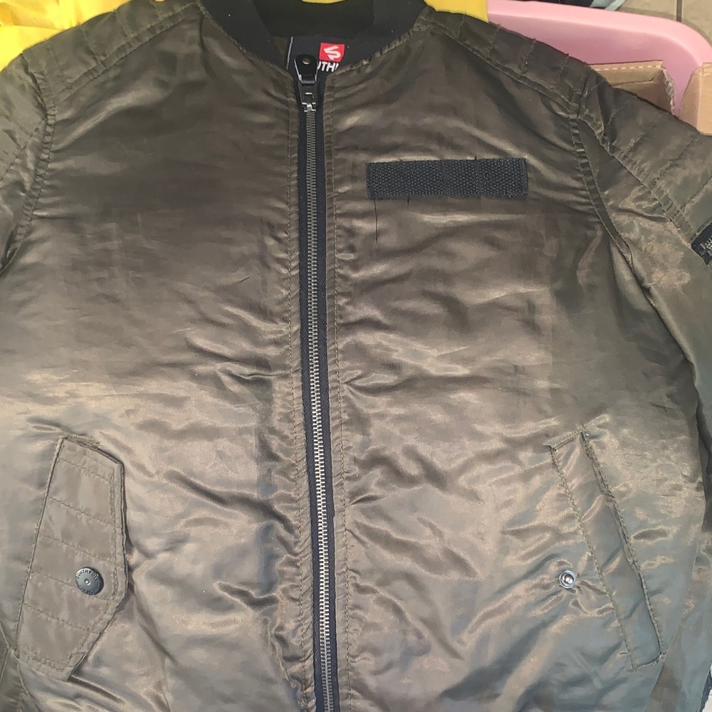 Swiss tech  Dark Green Bomber Jacket